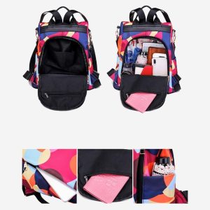 Anti-theft Floral Print Waterproof Backpack