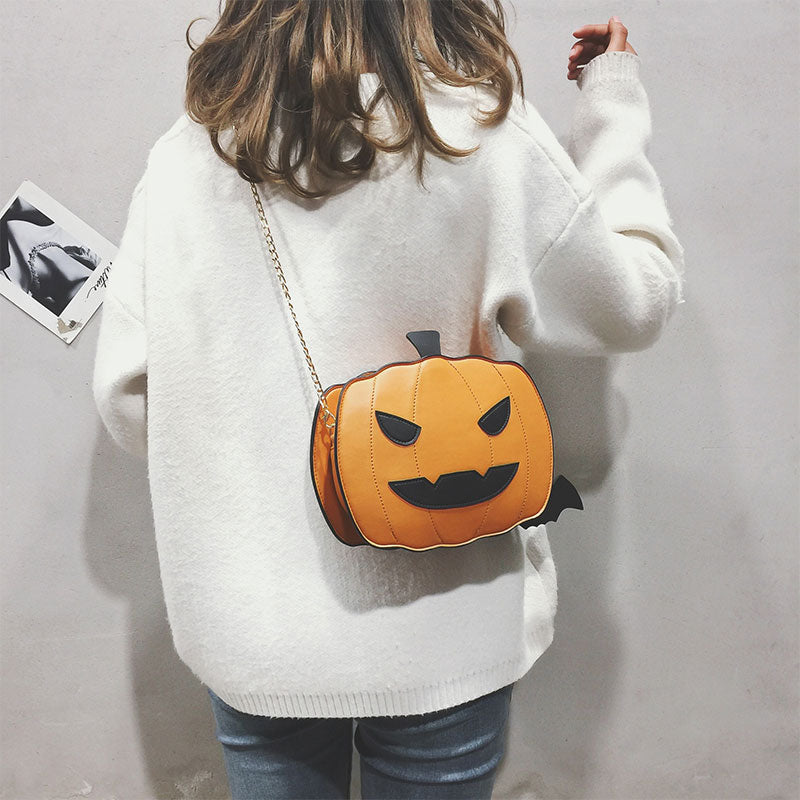 Halloween Pumpkin Chain Crossbody Bag