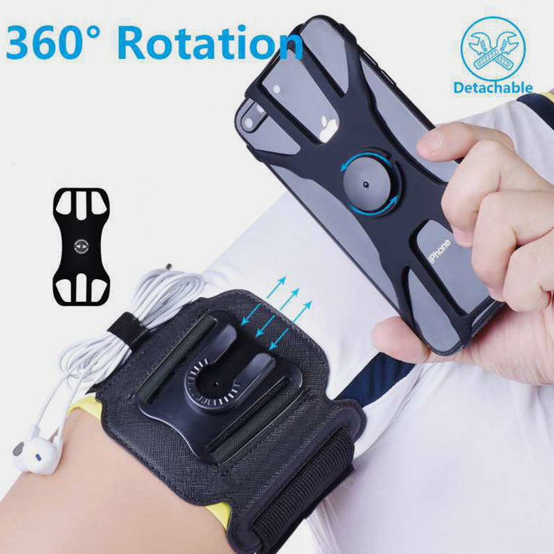 360°Rotation Running Wristband Armband Phone Holder Fits All 4.5″-7″ Inch Smartphones