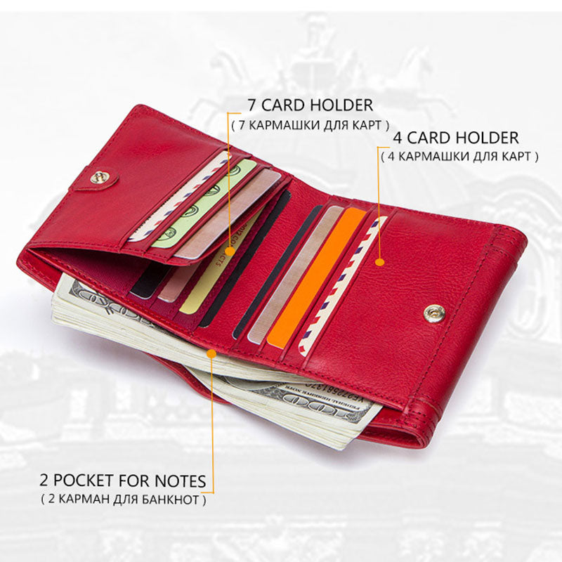 Multifunctional Genuine Leather Short Wallet