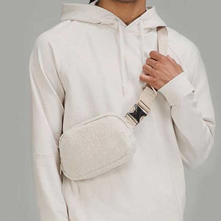 Lightweight Waist Bag for Women Men Soft Warm Plush Sling Bag