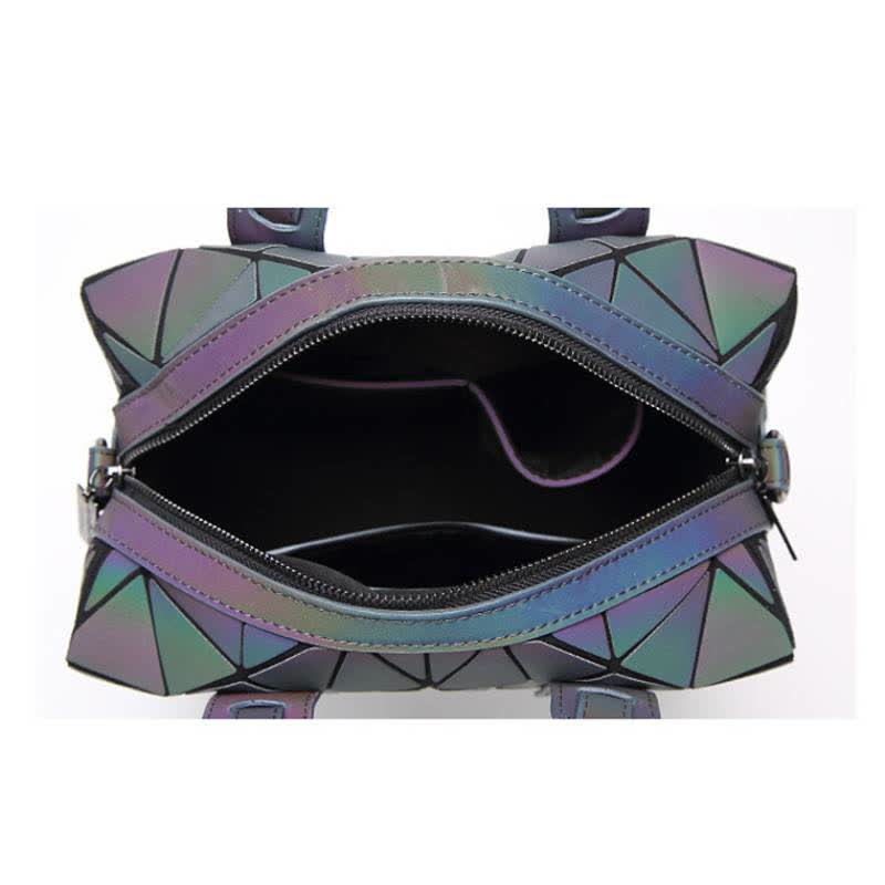 Geometric Purses Handbag Fashion Reflective Tote Bag with Crossbody Strap