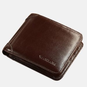 Large Capacity Trifold Genuine Leather Wallet