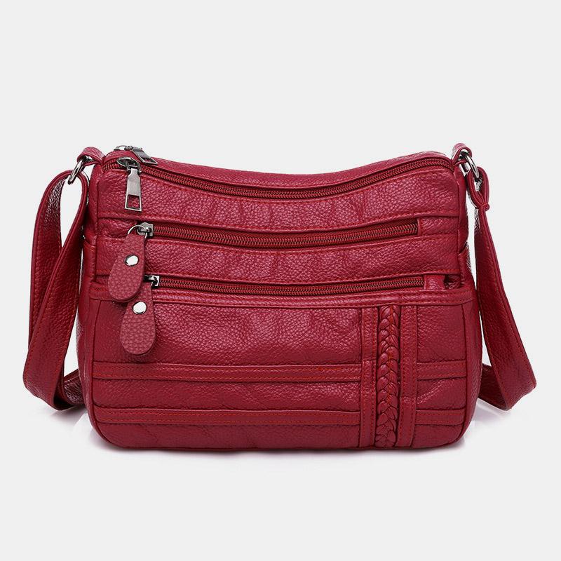 Multi-pocket Solid Crossbody Bag