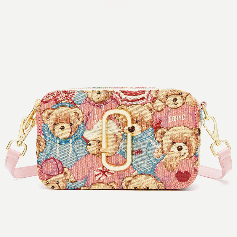 Women Girls Cute Bear Shoulder Bag Mini Crossbody Bag Purse