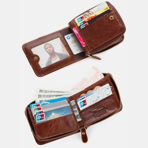 Large Capacity Retro RFID Multi-Slot Mini Wallet