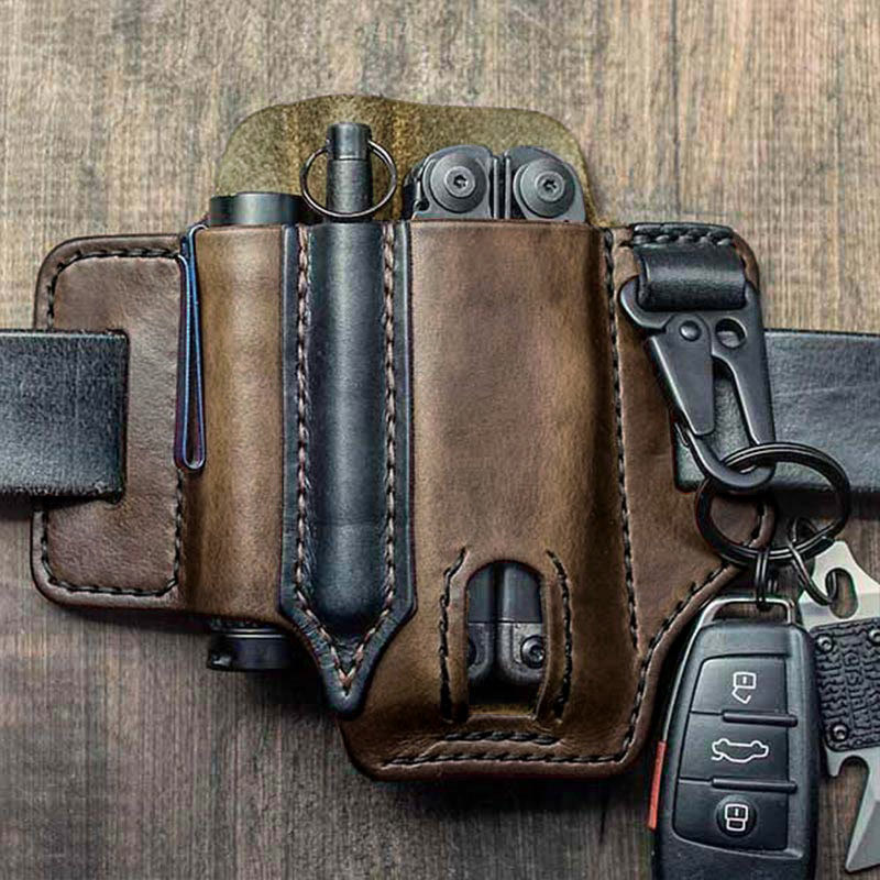 Unique Quality Leather Belt Loop Waist Multitool Sheath