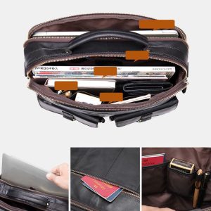 Men’s Genuine Leather Vintage Messenger Bag Briefcase