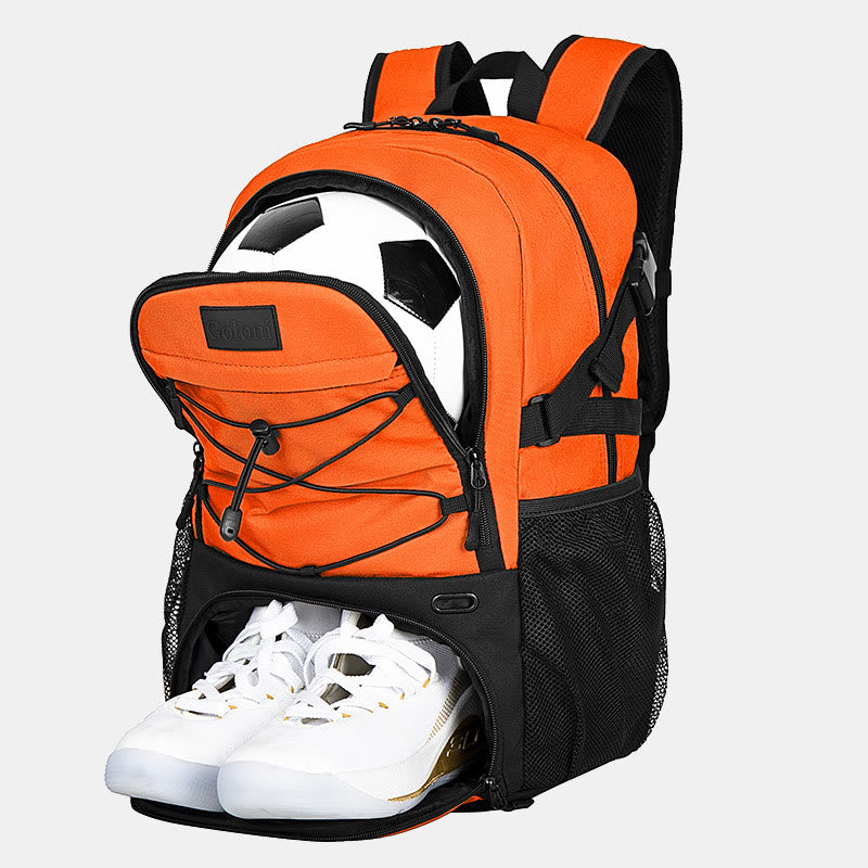 Large Basketball Backpack Sports Bag with Ball Holder Shoes Compartment