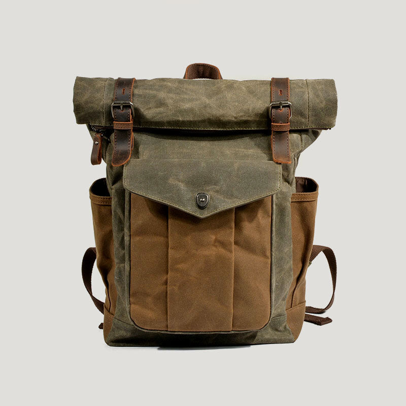 Retro Large Canvas Backpack Multi-Pocket Waterproof Travel Backpack Fit 15.6” Laptop