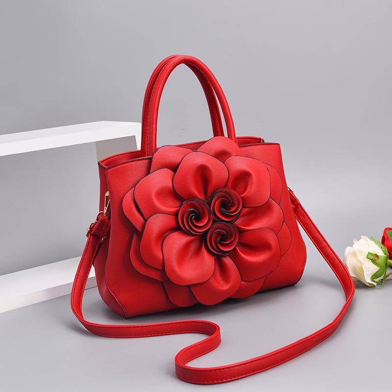 Women’s Floral Elegant Shoulder Bag Vegan Leather Handbag Satchel Purses