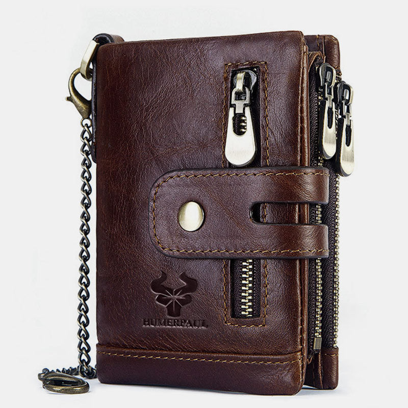 RFID Multifunctional Large Capacity Genuine Leather Wallet