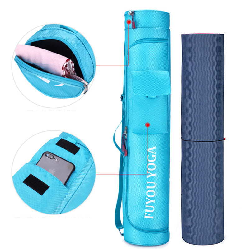 Waterproof Full Zip Yoga Mat Bag Carrier with Adjustable Strap Storage Pocket