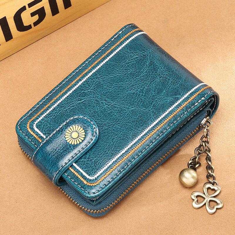 Genuine Leather RFID Multi-Slots Wallet Purse