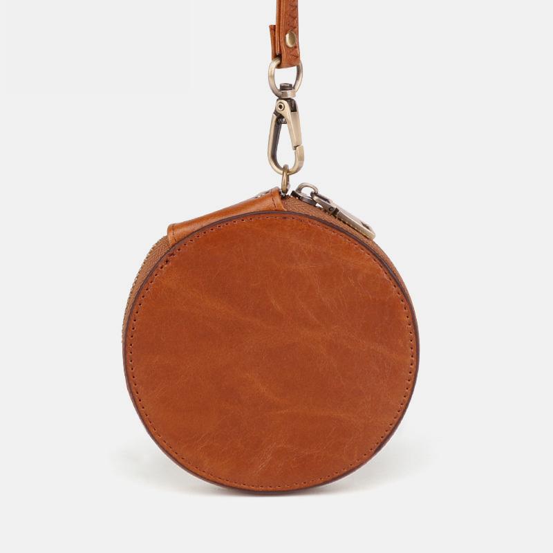 Genuine Leather Cute Retro Round Coin Purse