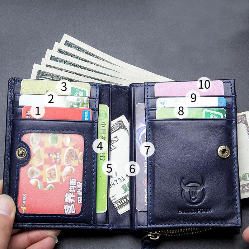 Genuine Leather Vintage Card Holder Money Clip Wallet