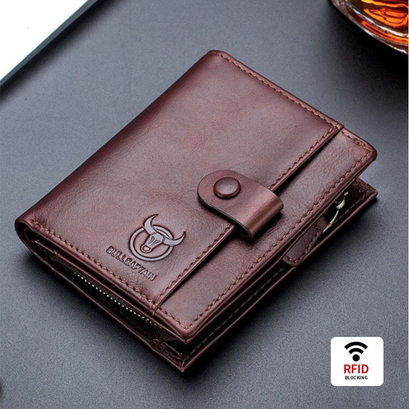 Genuine Leather Vintage Card Holder Money Clip Wallet