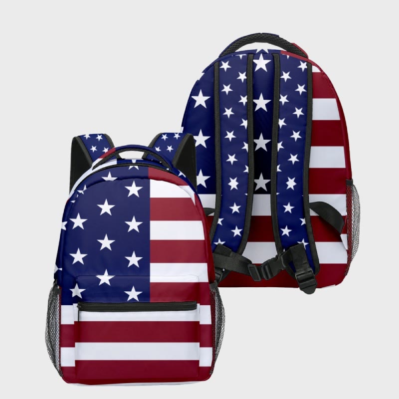 Backpack For Students College American Flag Print Laptop Daypack