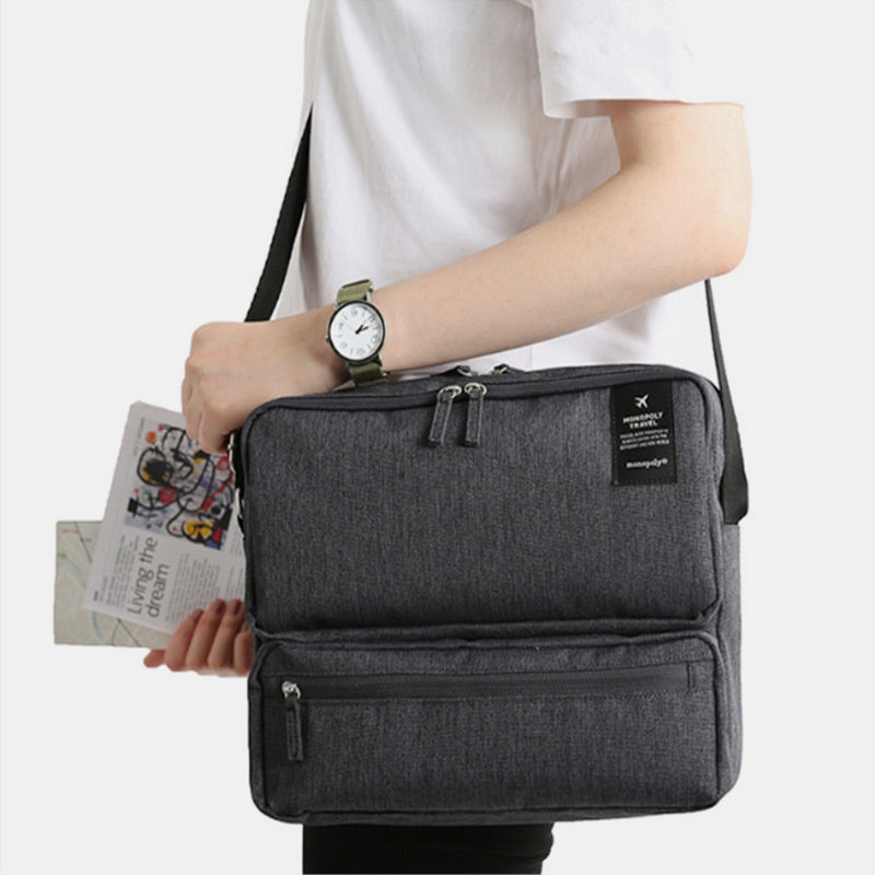 Multi-Compartment Multifunctional Messenger Bag Laptop Crossbody Bag