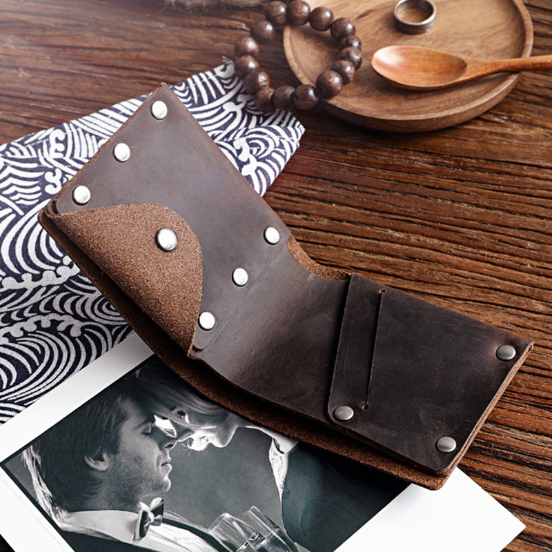 Vintage Rivet Genuine Leather Wallet