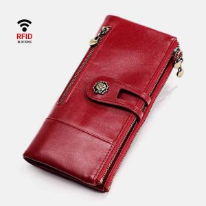 RFID Blocking Large Capacity Genuine Leather Vintage Wallet