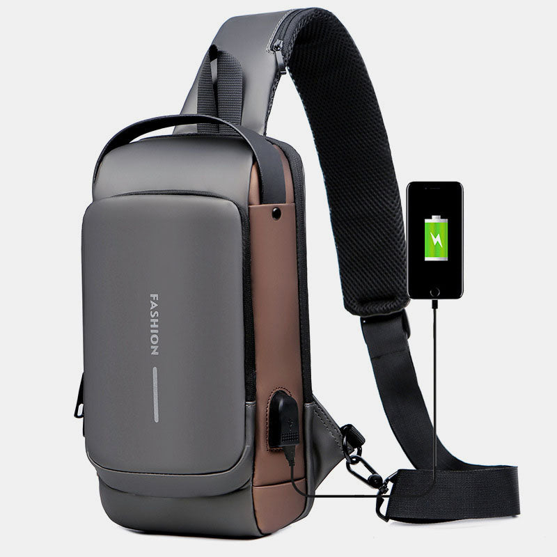 Anti-theft Sling Bag Cross Body Bag with USB Charging Port Password Locked