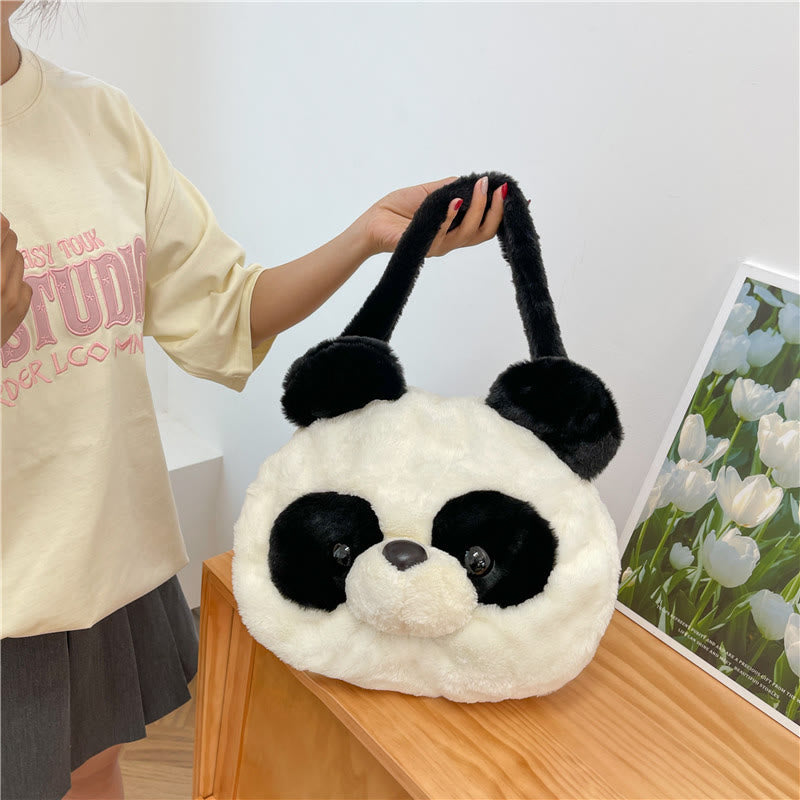 Cute Panda Shoulder Bag For Women Plush Underarm Bag