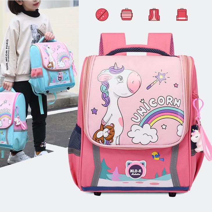 Backpack For Kids Cute Cartoon Unicorn Dinosaur Oxford Schoolbag