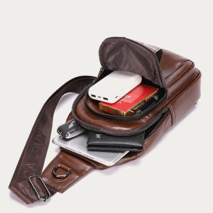 Genuine Leather Large Capacity Anti-theft Sling Bag