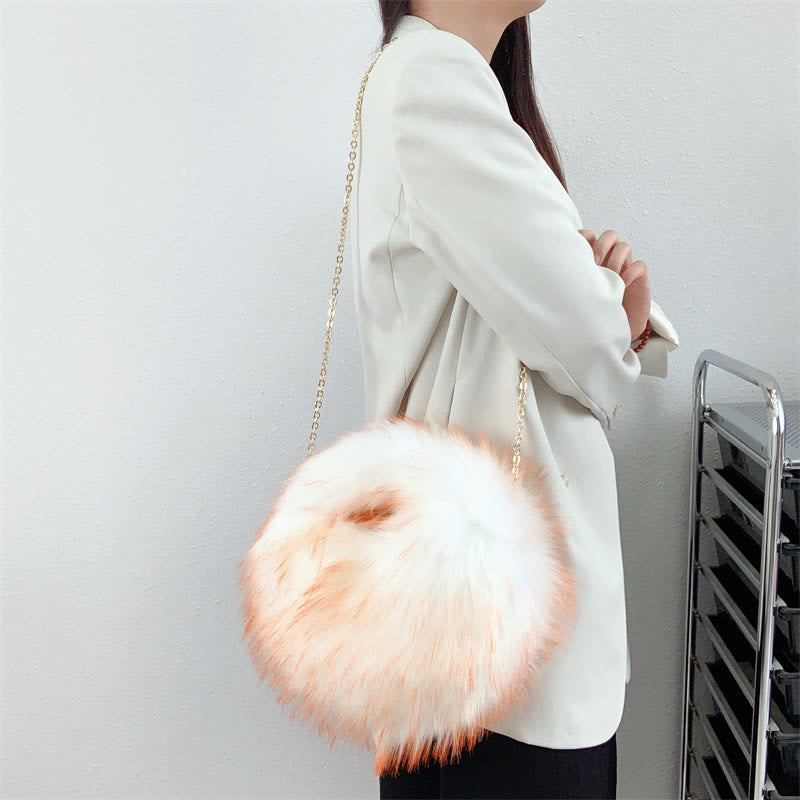 Faux Fur Soft Hat Bag Set For Women Winter Dating