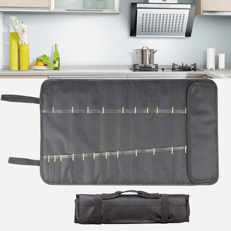 Chef’s Knife Roll Bag 22 Slots Heavy Duty Oxford Chef Knife Bag