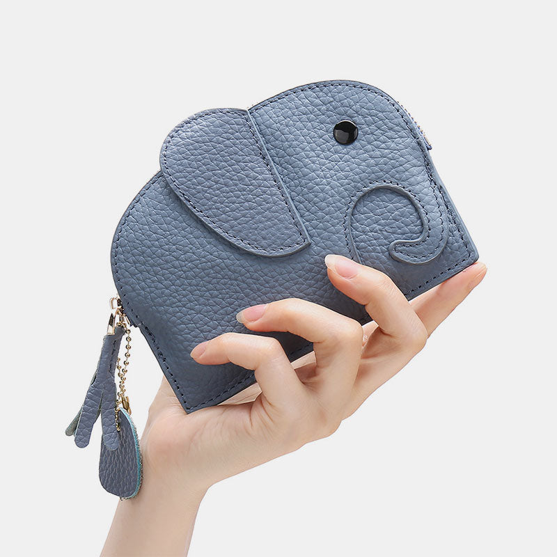 Cute Genuine Leather elephant coin bag Purse