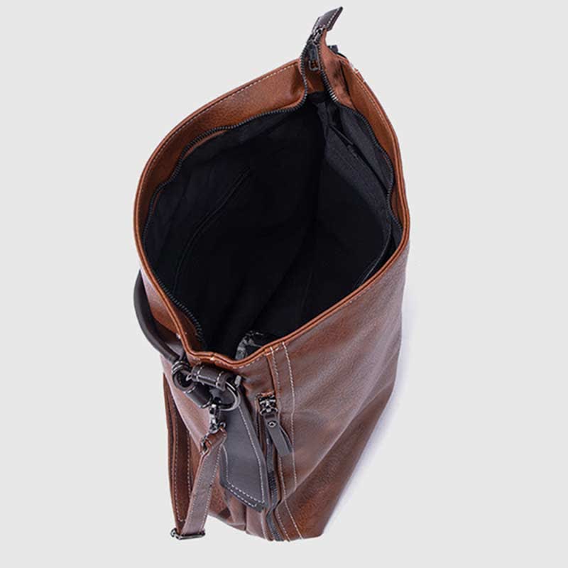 Retro Handbag for Women Large Designer Ladies Hobo Bag Leather Bucket Purse