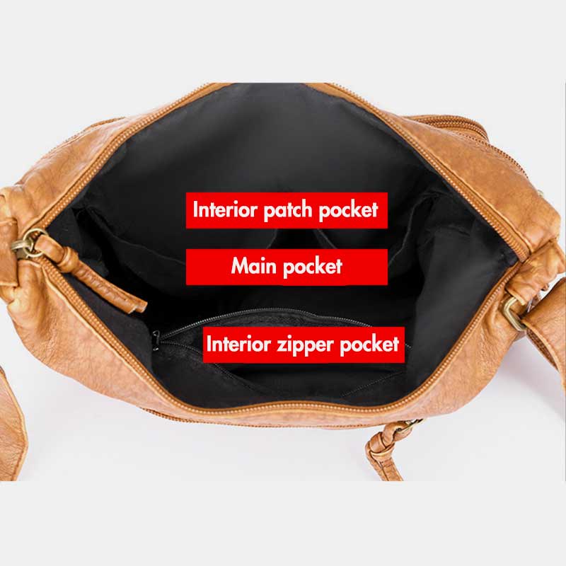 Multi-Pocket Large Capacity Vintage Crossbody Bag