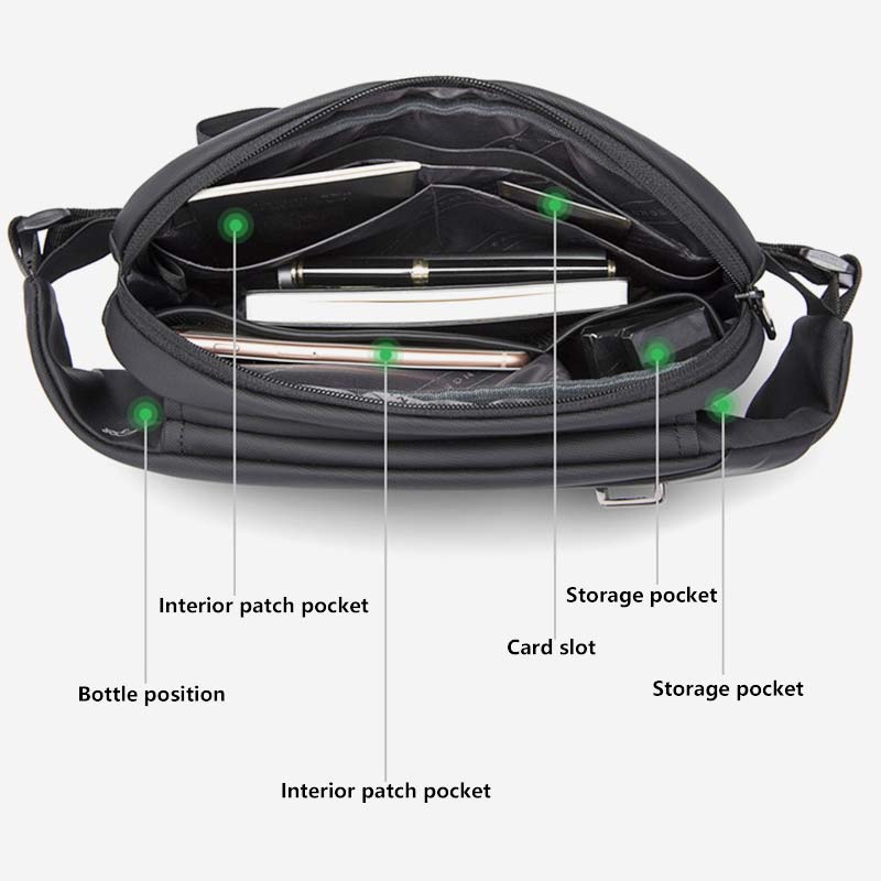 Large Capacity Waterproof Anti-theft Waist Bag Sling Bag