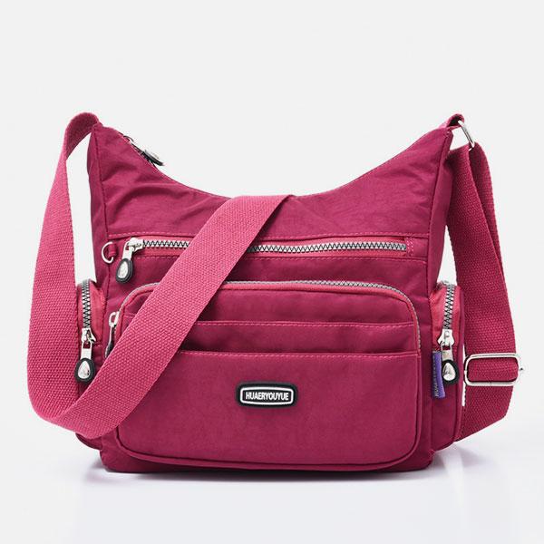 Waterproof Multi-Pocket Nylon Crossbody Bag