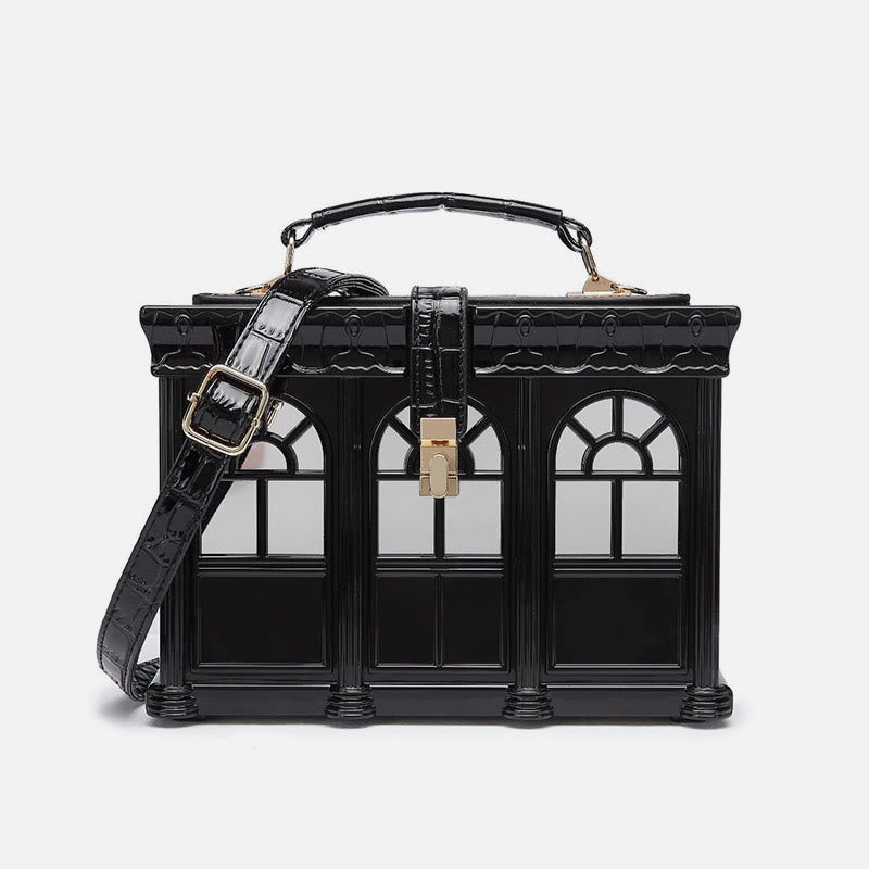 Creative Simulated House Handbag Women Buckle Closure Acrylic Crossbody Bag