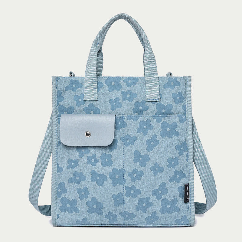 Floral Crossbody Tote For Office Cute Nylon Shoulder Purse