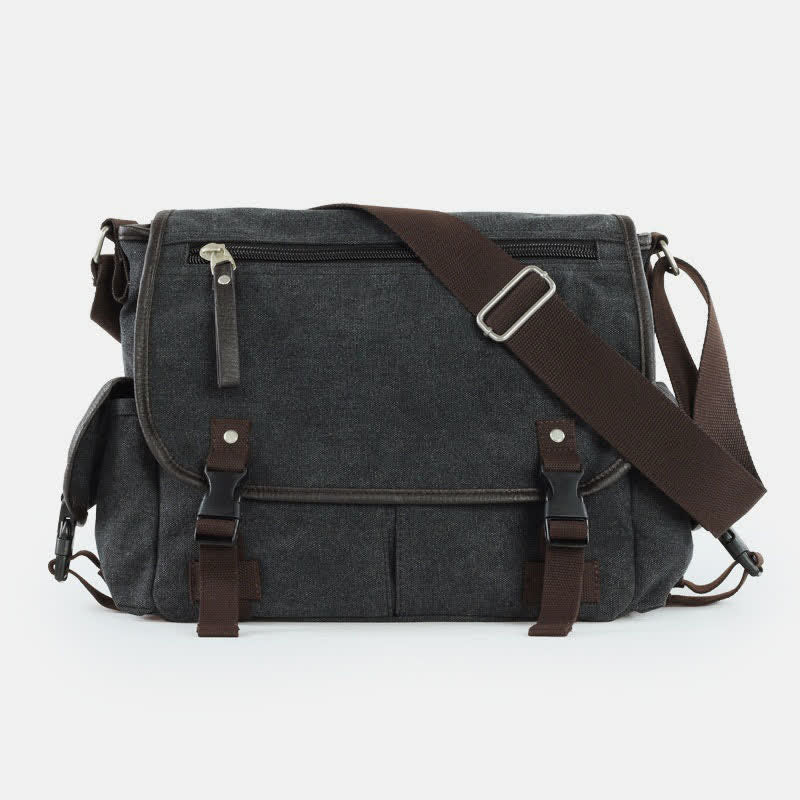 Canvas Messenger Bag Vintage Crossbody Shoulder Bag Laptop Bag Briefcase