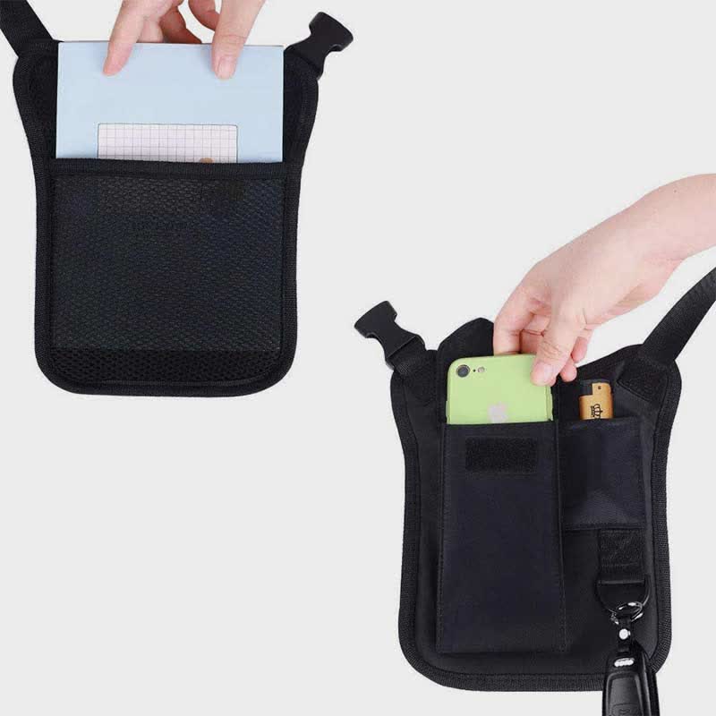 Anti-theft Hidden Underarm Strap Wallet Nylon Holster Bag Double Shoulder Pocket