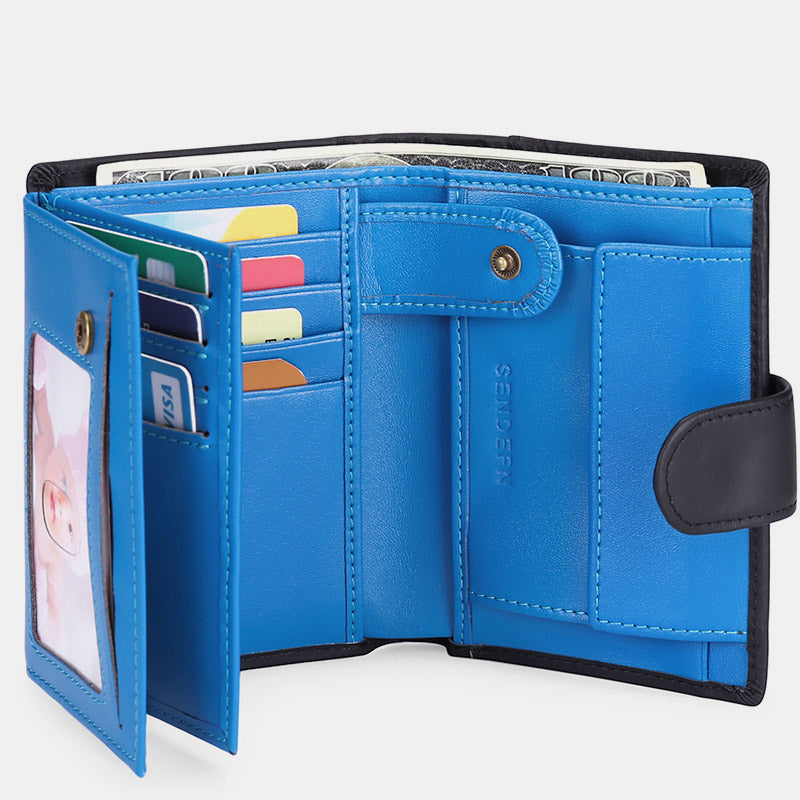 Genuine Leather RFID Blocking Small Wallet Card Case Purse