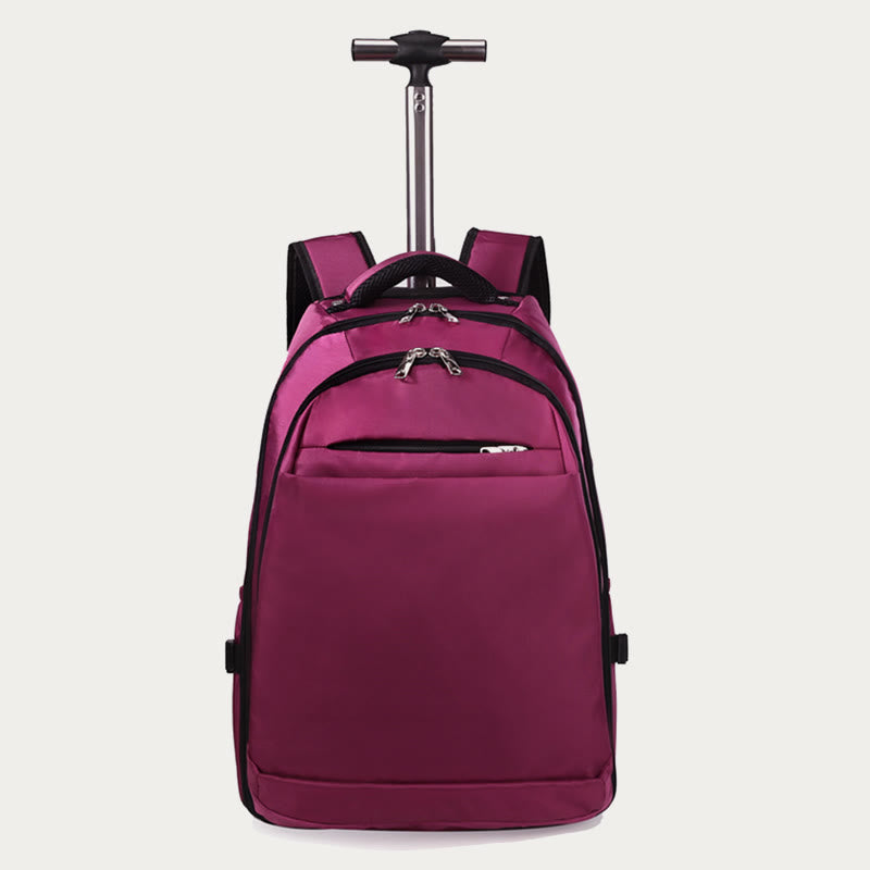 Solid Color Oxford Backpack Women Men Business Travel Trolley Case