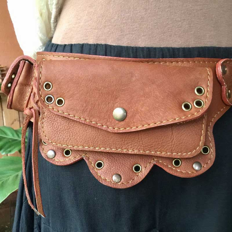 Limited Stock: Rivet Retro Medieval Belt Bag Belt Strap Lotus Waist Bag