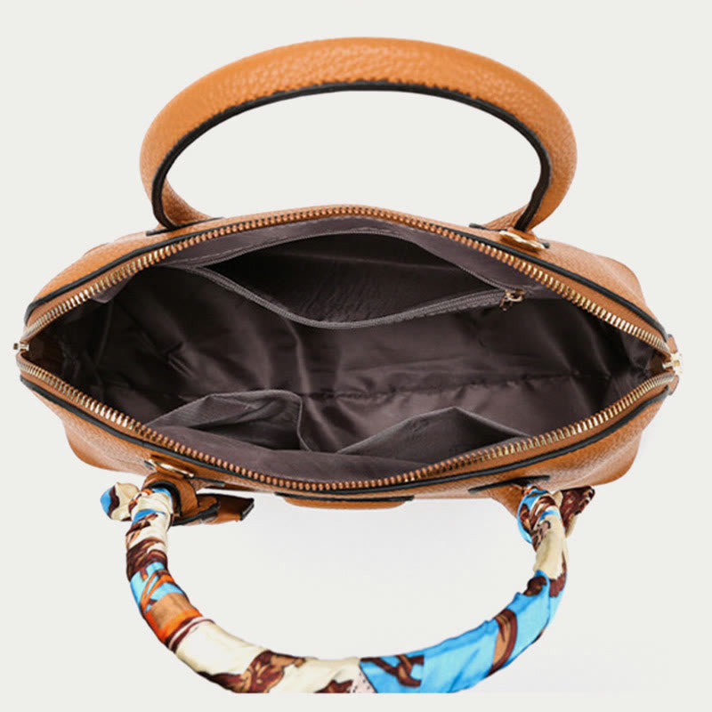 Top-Handle Bag For Women Vintage Thin Silk Scarf Handle