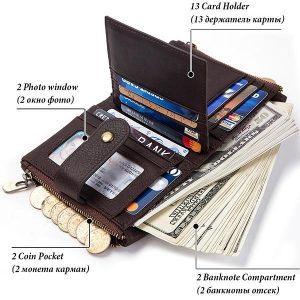 Genuine Leather Anti-theft Retro Wallet With Chain