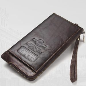 Genuine Leather Multifunction RFID Wristlet Wallet