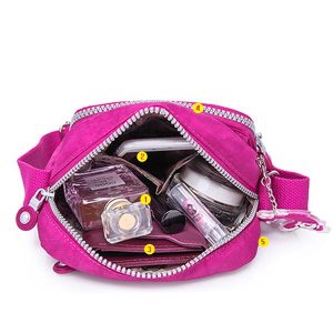 Lightweight Waterproof Small 3 Zip Crossbody Shoulder Bag