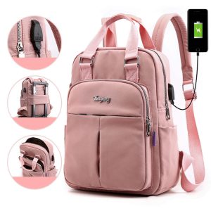 Women’s Large Capacity Solid Laptop Backpack