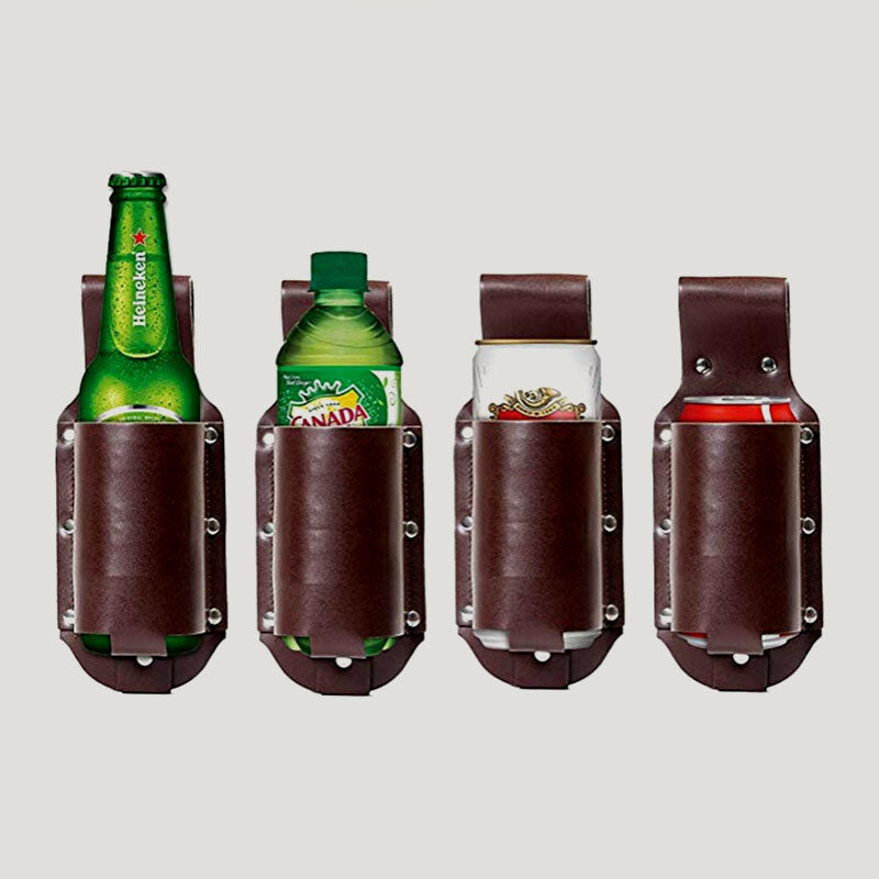 Retro PU Beer Holster Waist Bag EDC Fit Soda Can