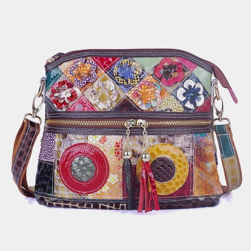 Large Capacity Flower Pattern Crossbody Bag